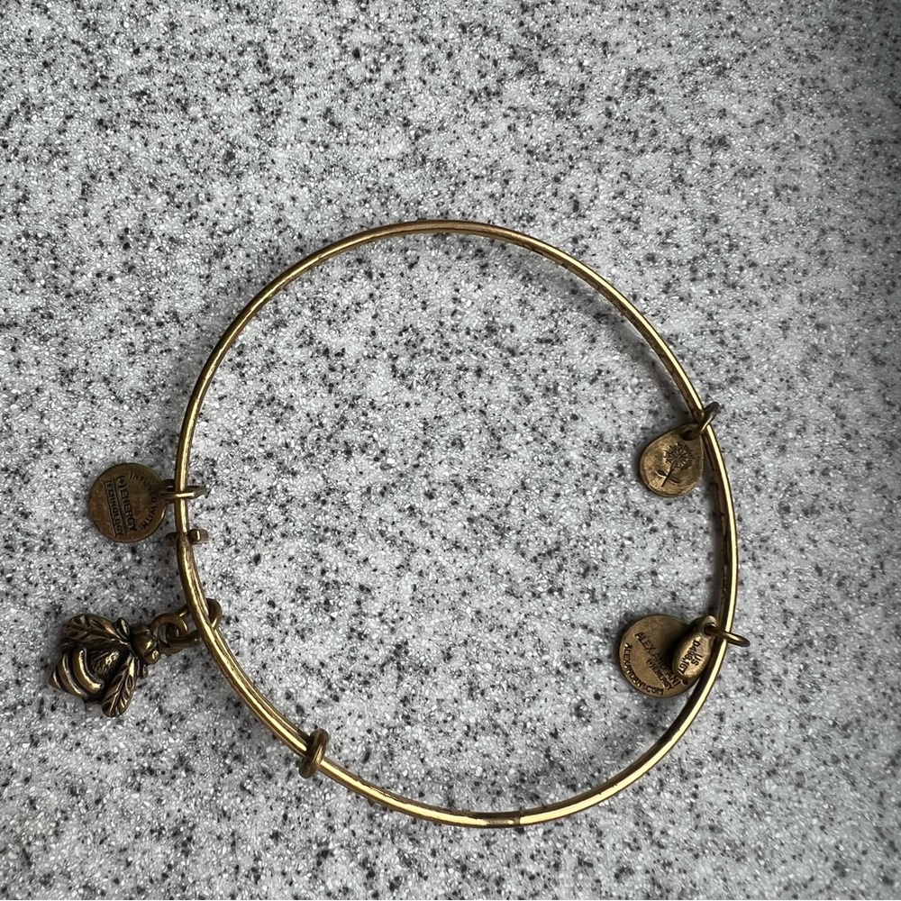 Alex and Ani Rafaelian Gold Bumble Bee Charm Bangle Bracelet